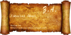 Zabolai Ábel névjegykártya